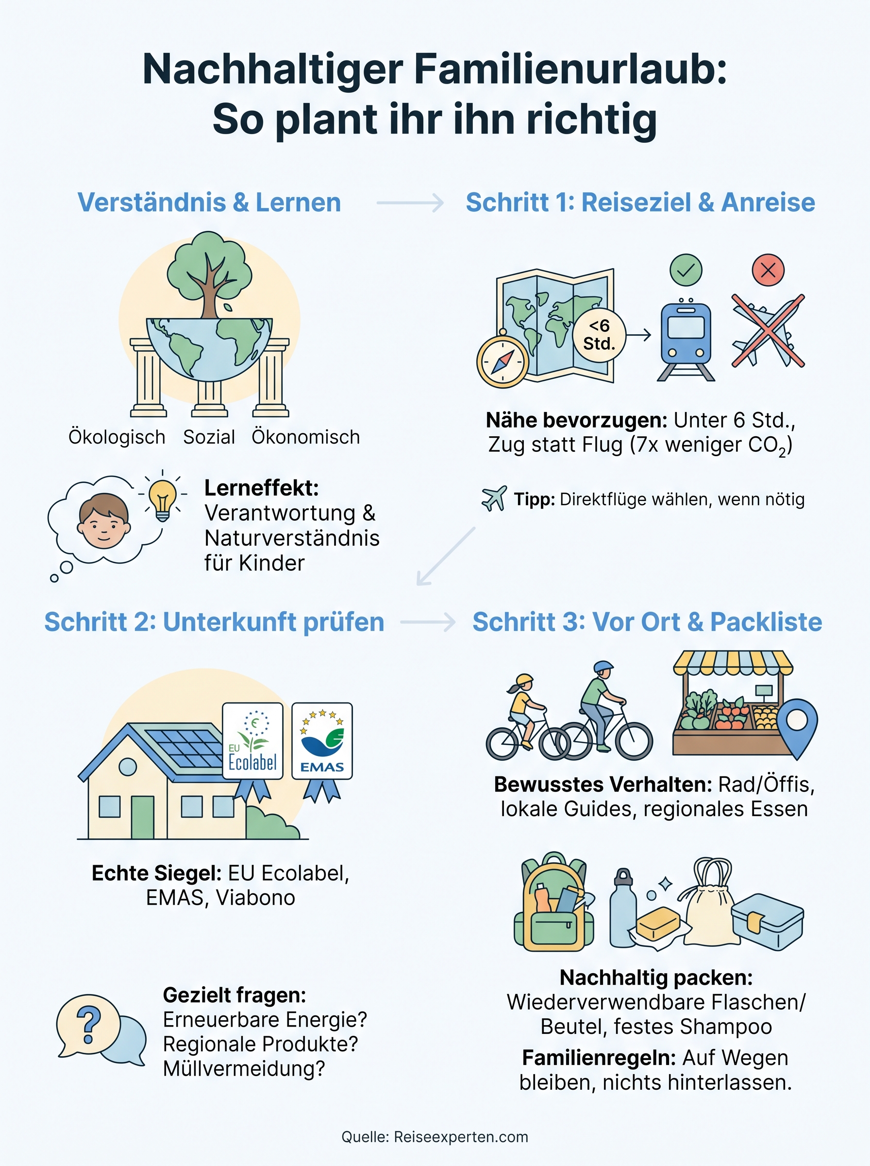 nachhaltiger urlaub mit kindern infographic