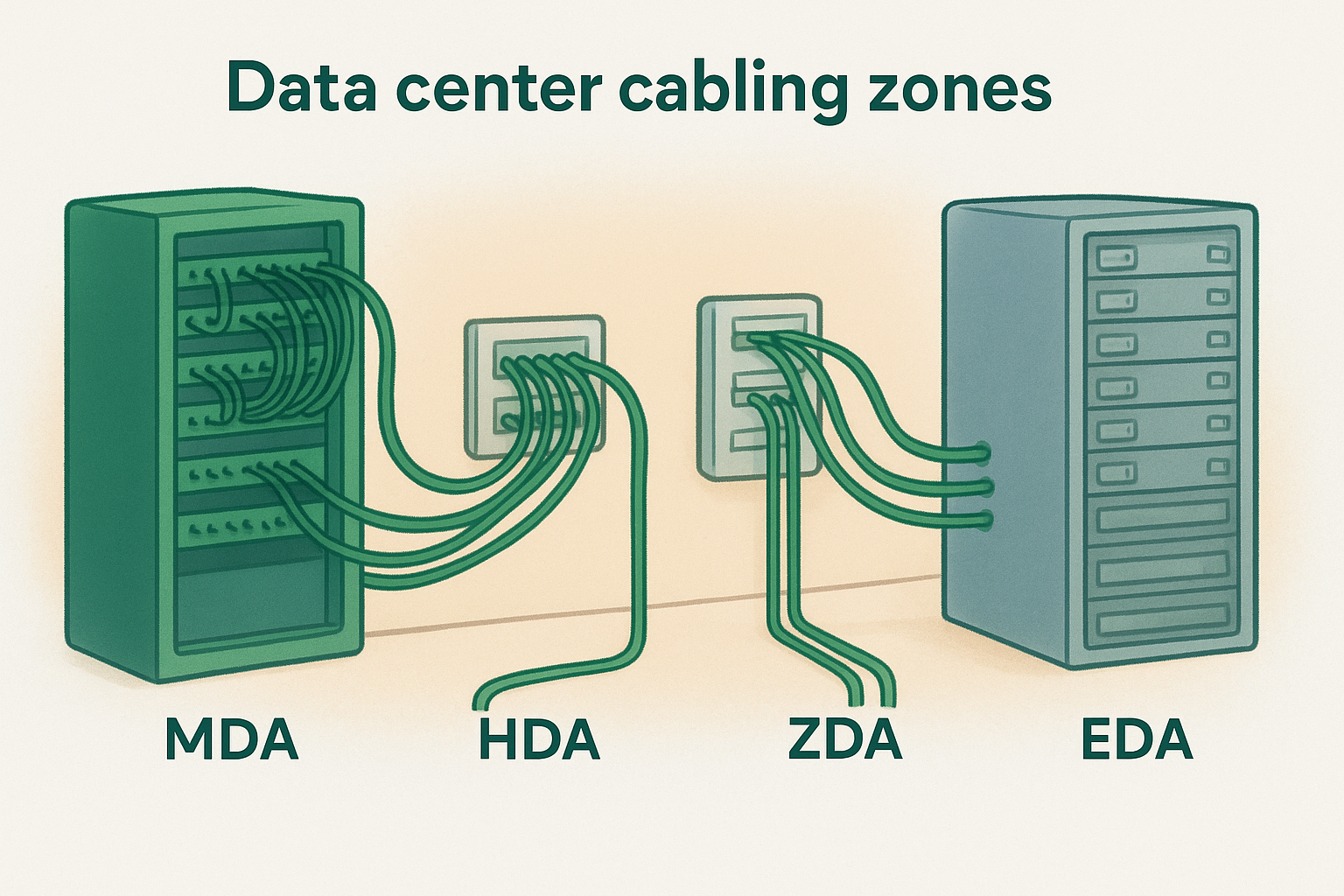 Data center cabling zones