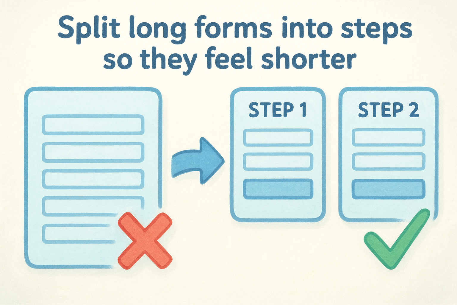 Split long forms into steps so they feel shorter