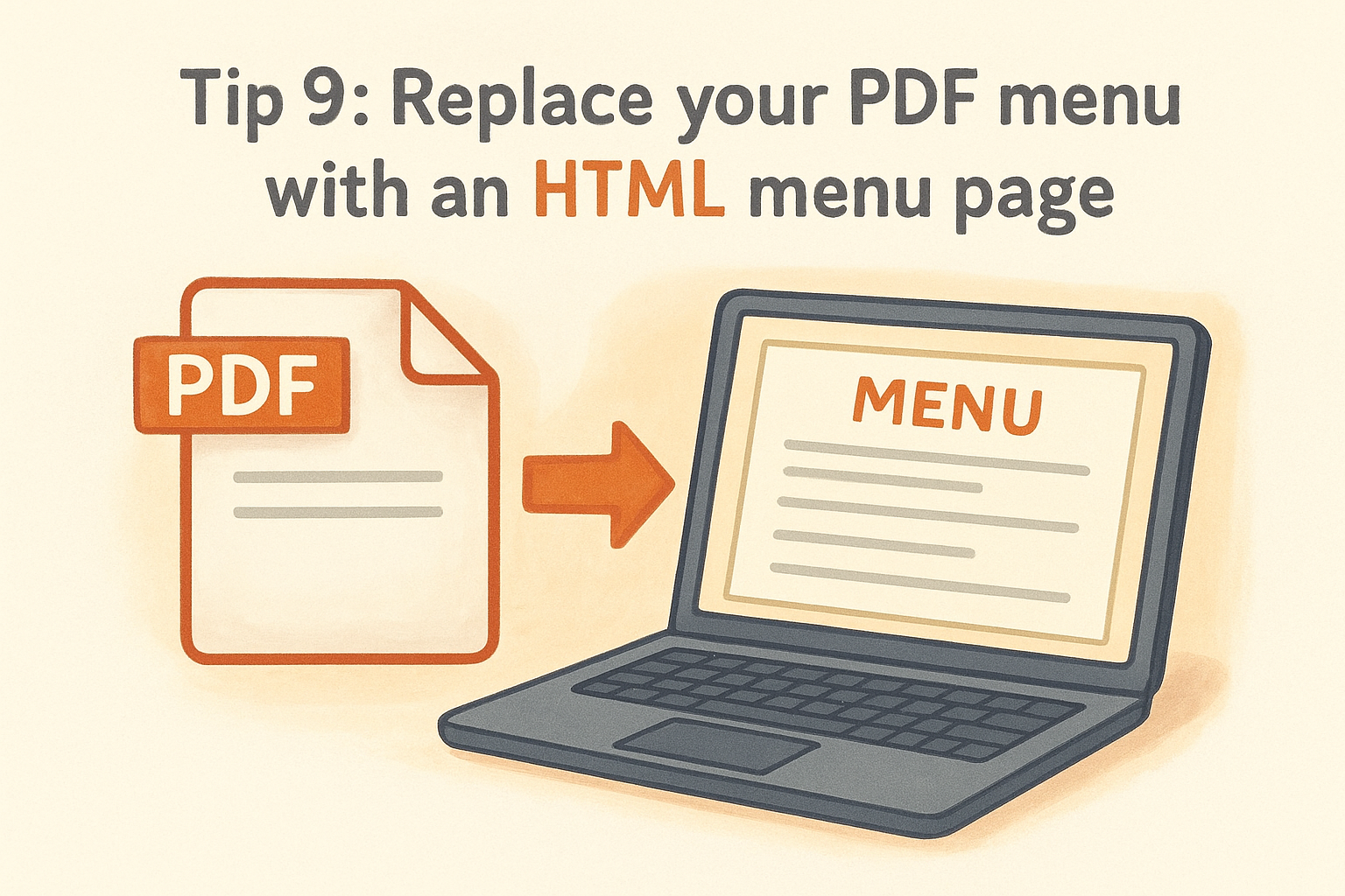 Tip 9: Replace your PDF menu with an HTML menu page