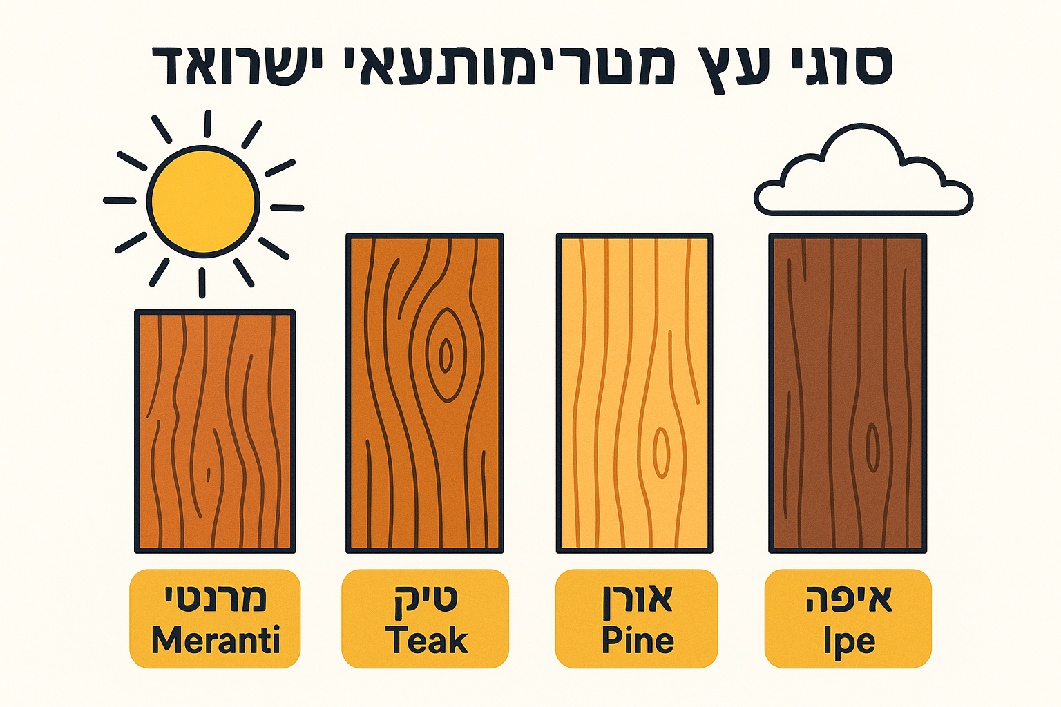 סוגי עץ מומלצים לתנאי ישראל