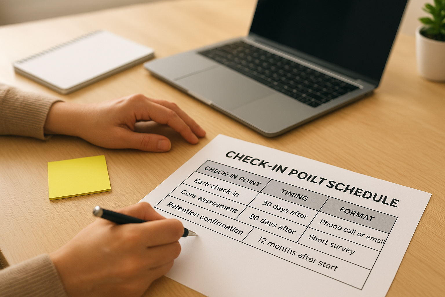 Set up a post-placement check-in schedule