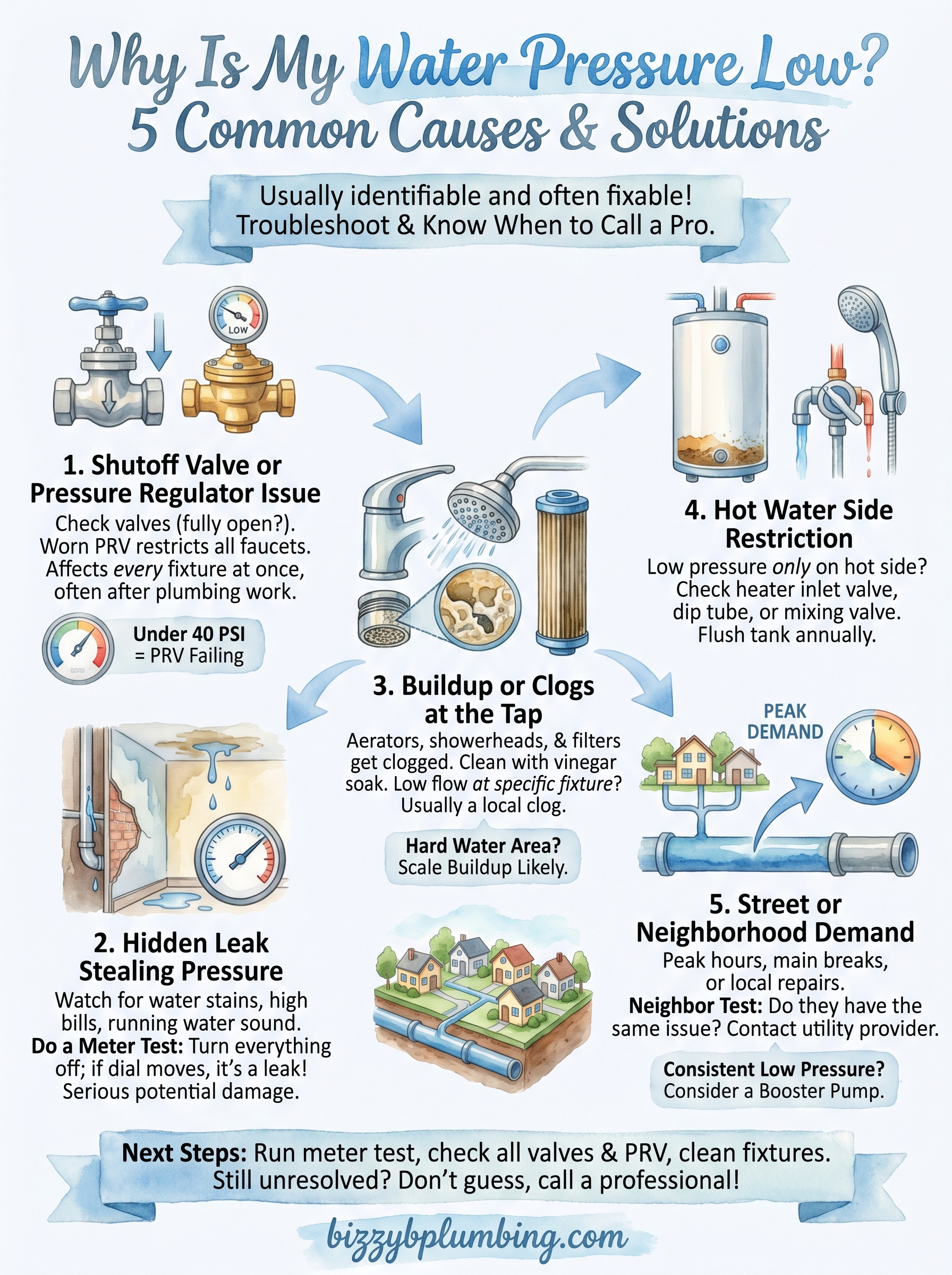 why is my water pressure low infographic