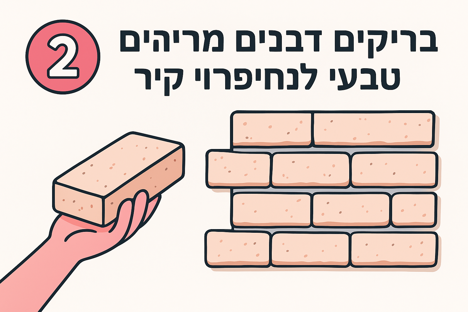 2. בריקים לבנים מחימר טבעי לחיפוי קיר