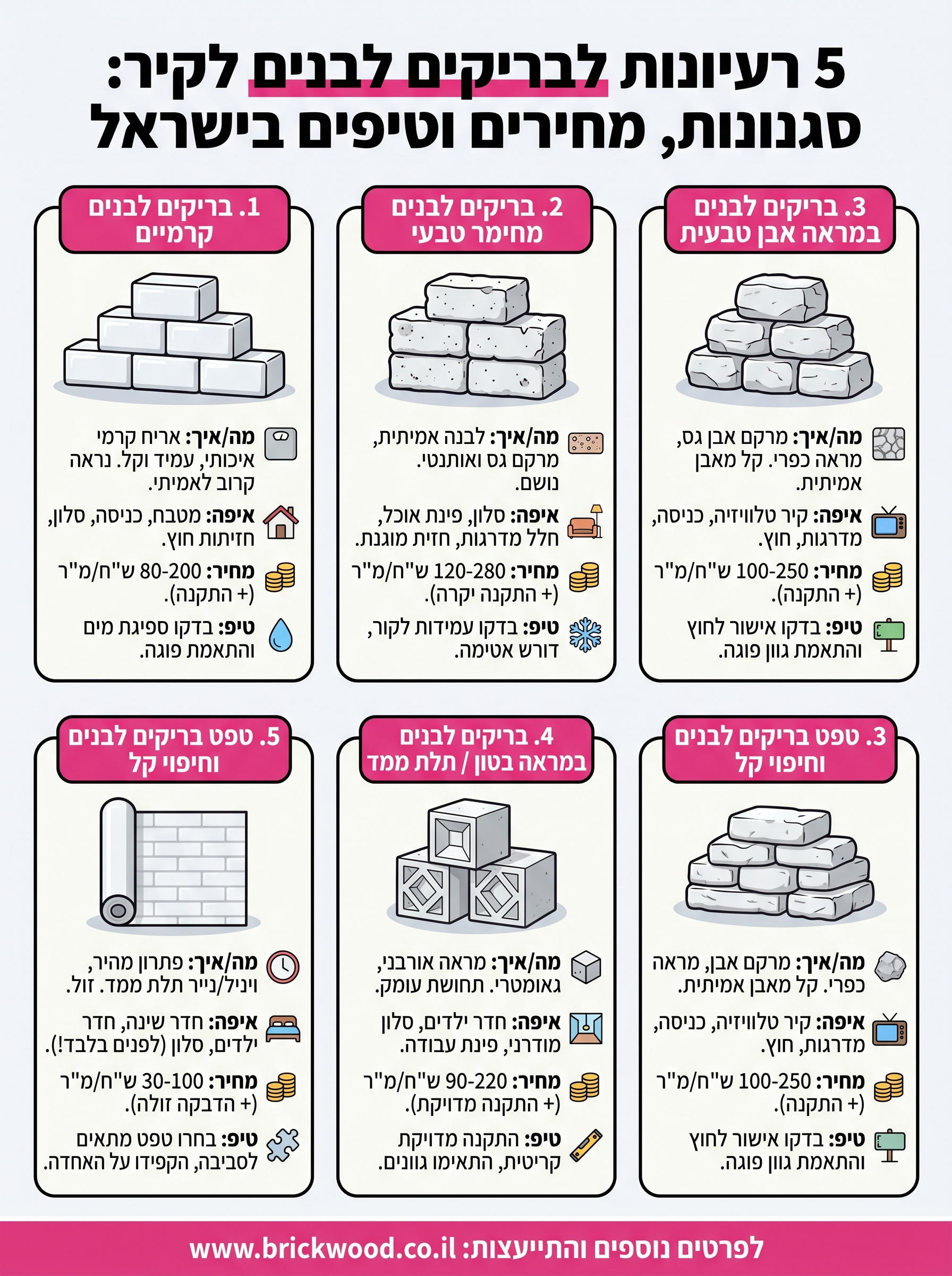 בריקים לבנים infographic