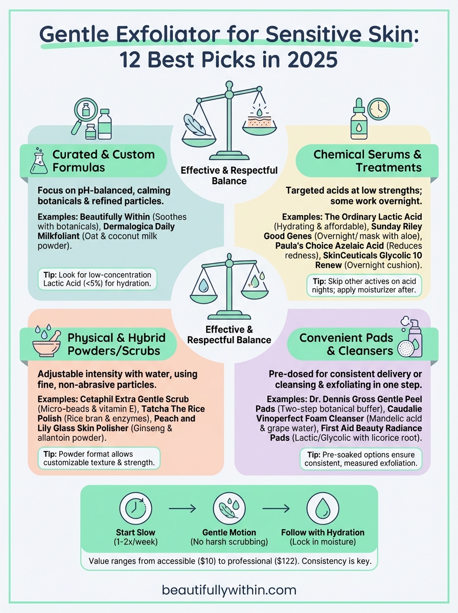 gentle exfoliator for sensitive skin infographic