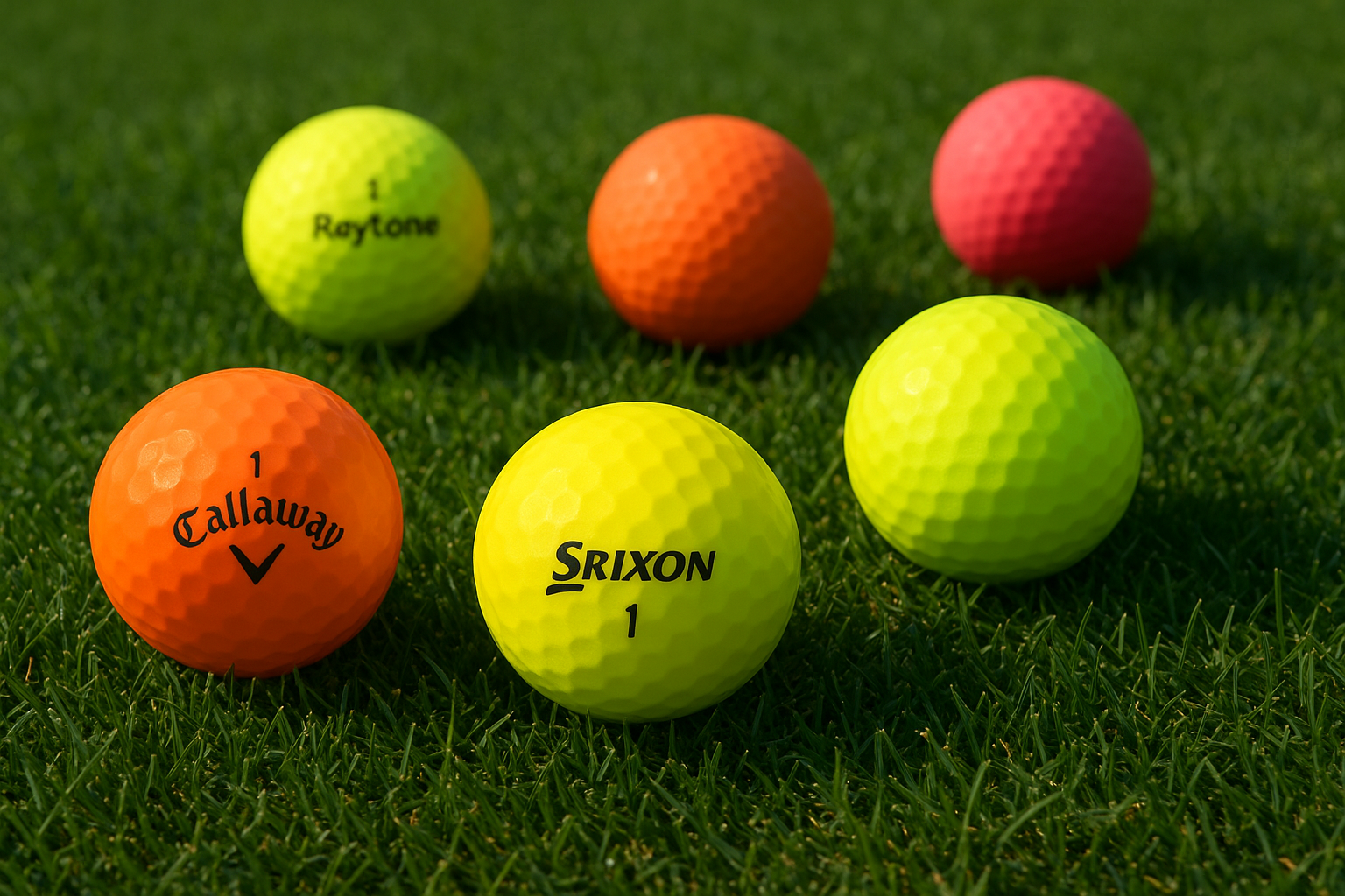 Coloured golf ball range and brands