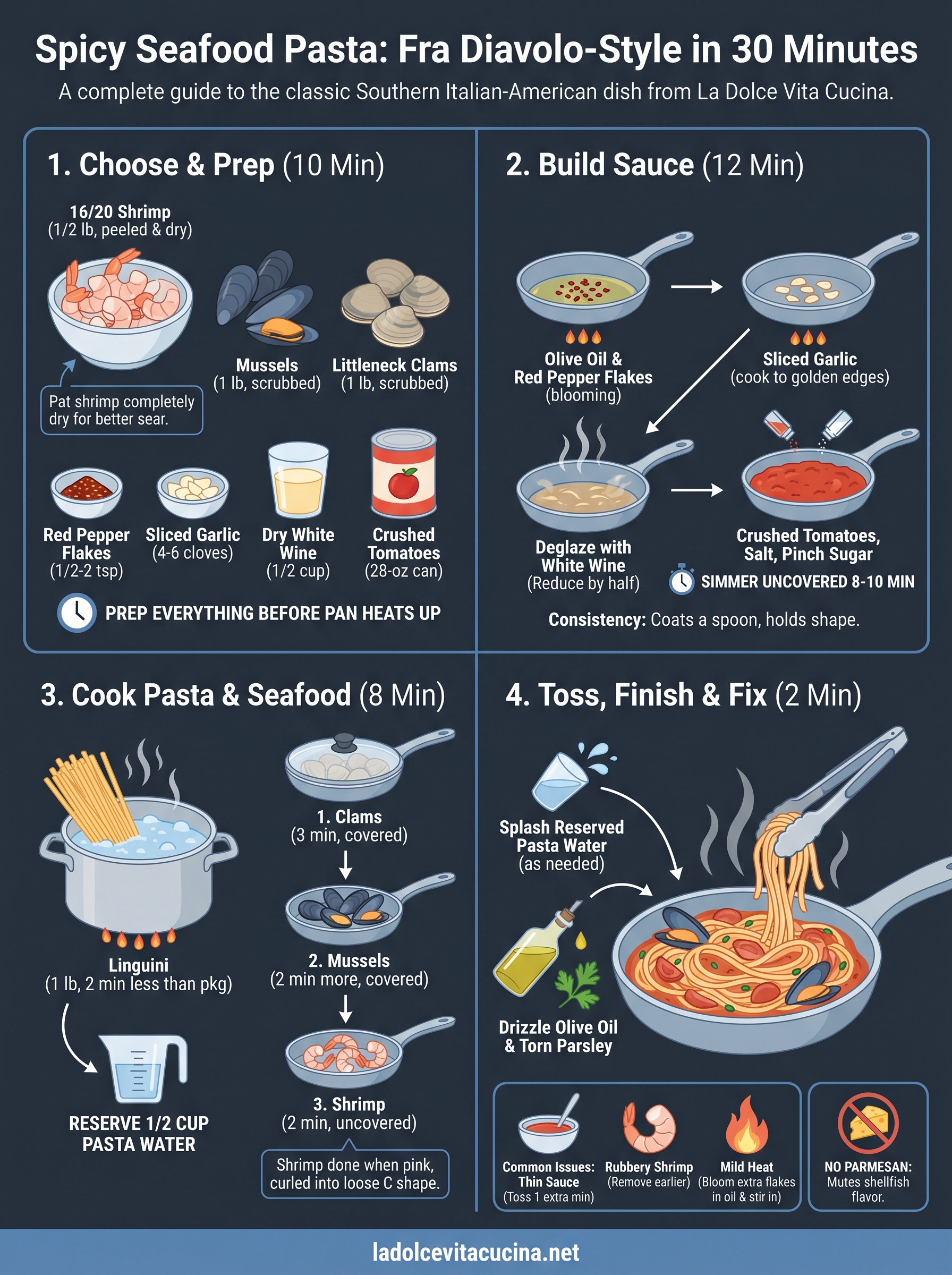 spicy seafood pasta infographic