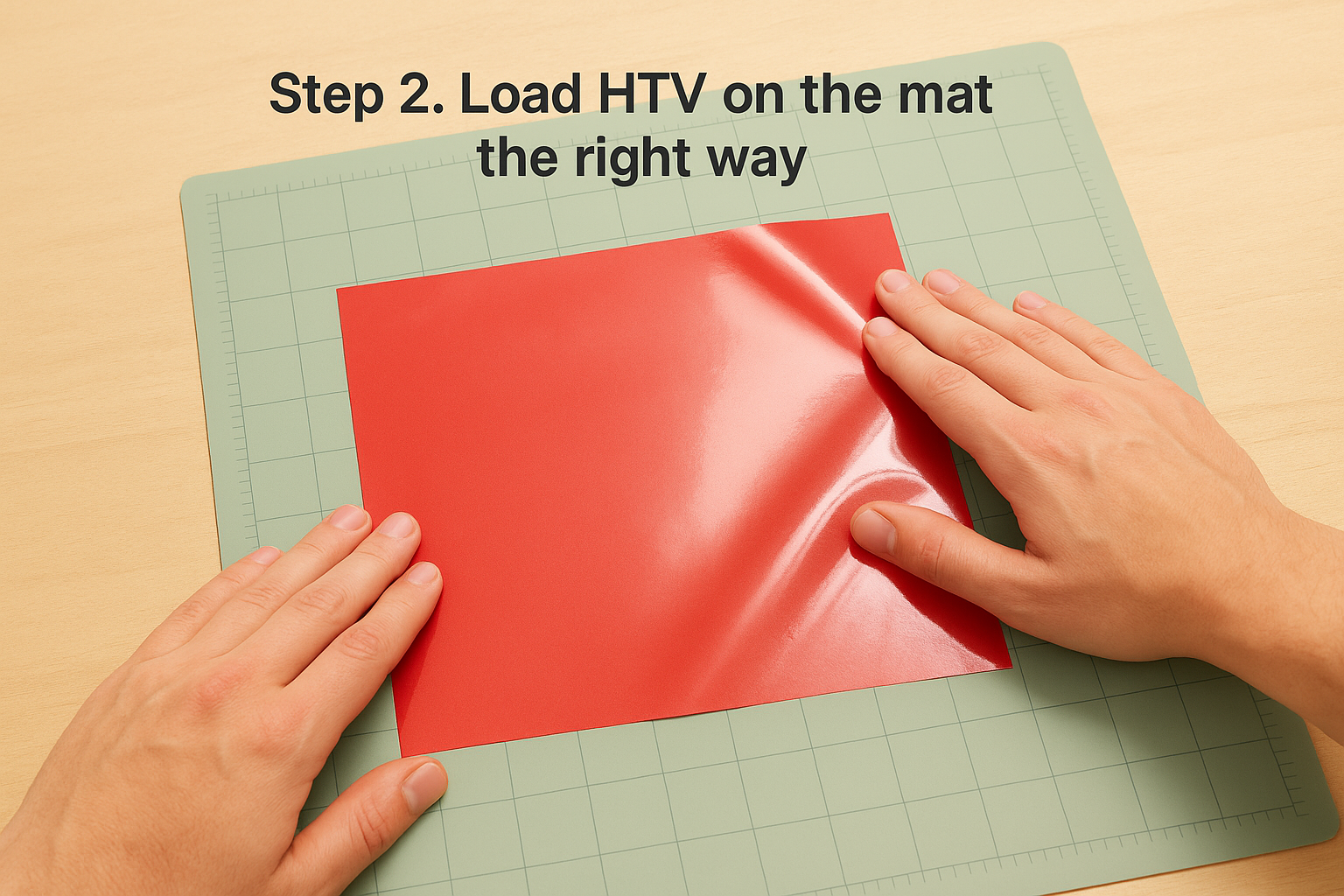 Step 2. Load HTV on the mat the right way