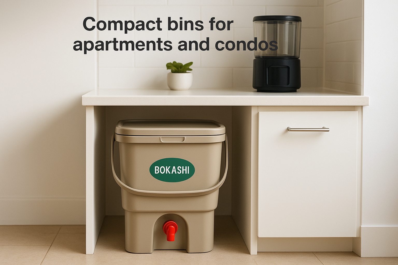 Compact bins for apartments and condos