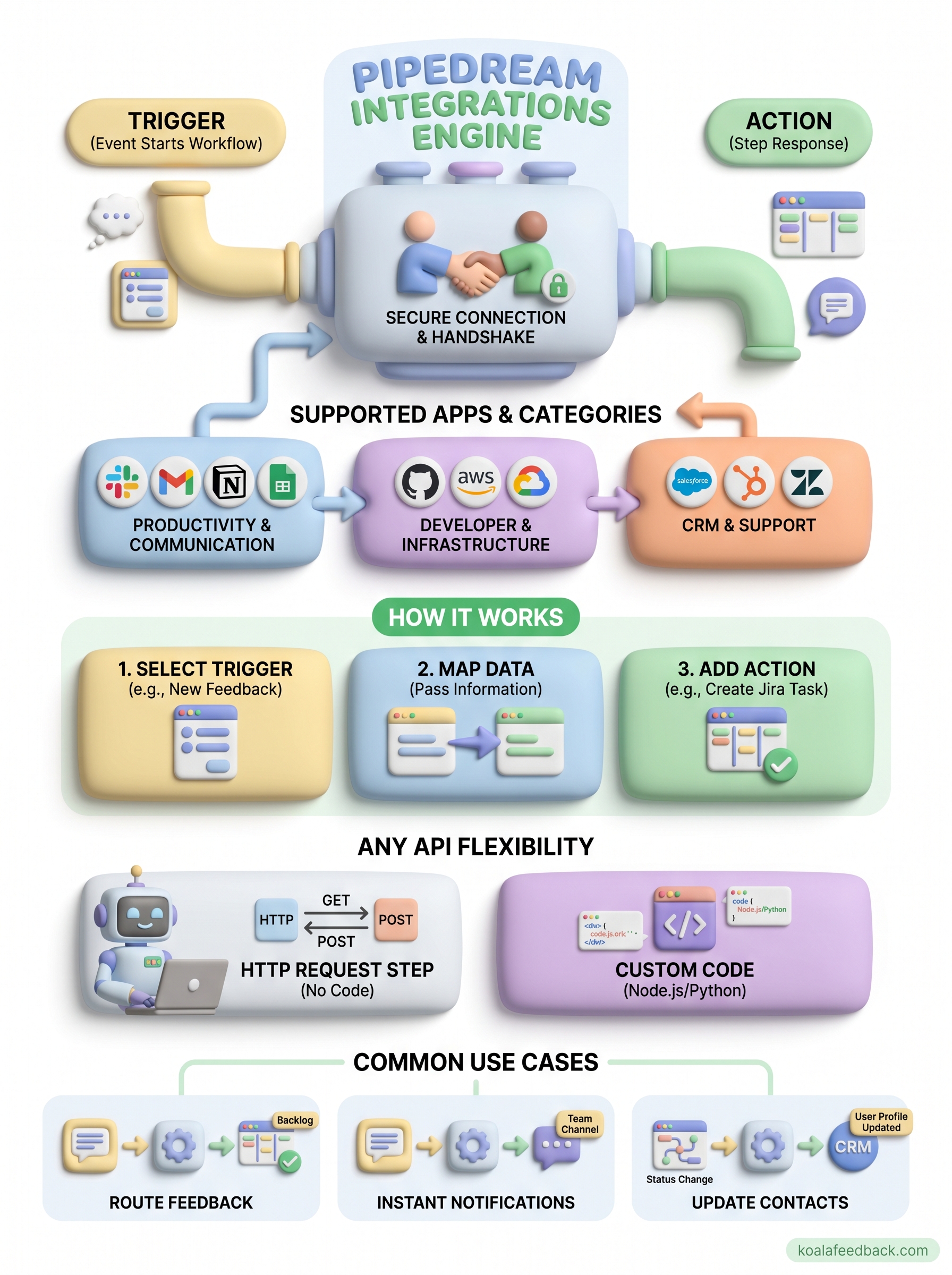 pipedream integrations infographic