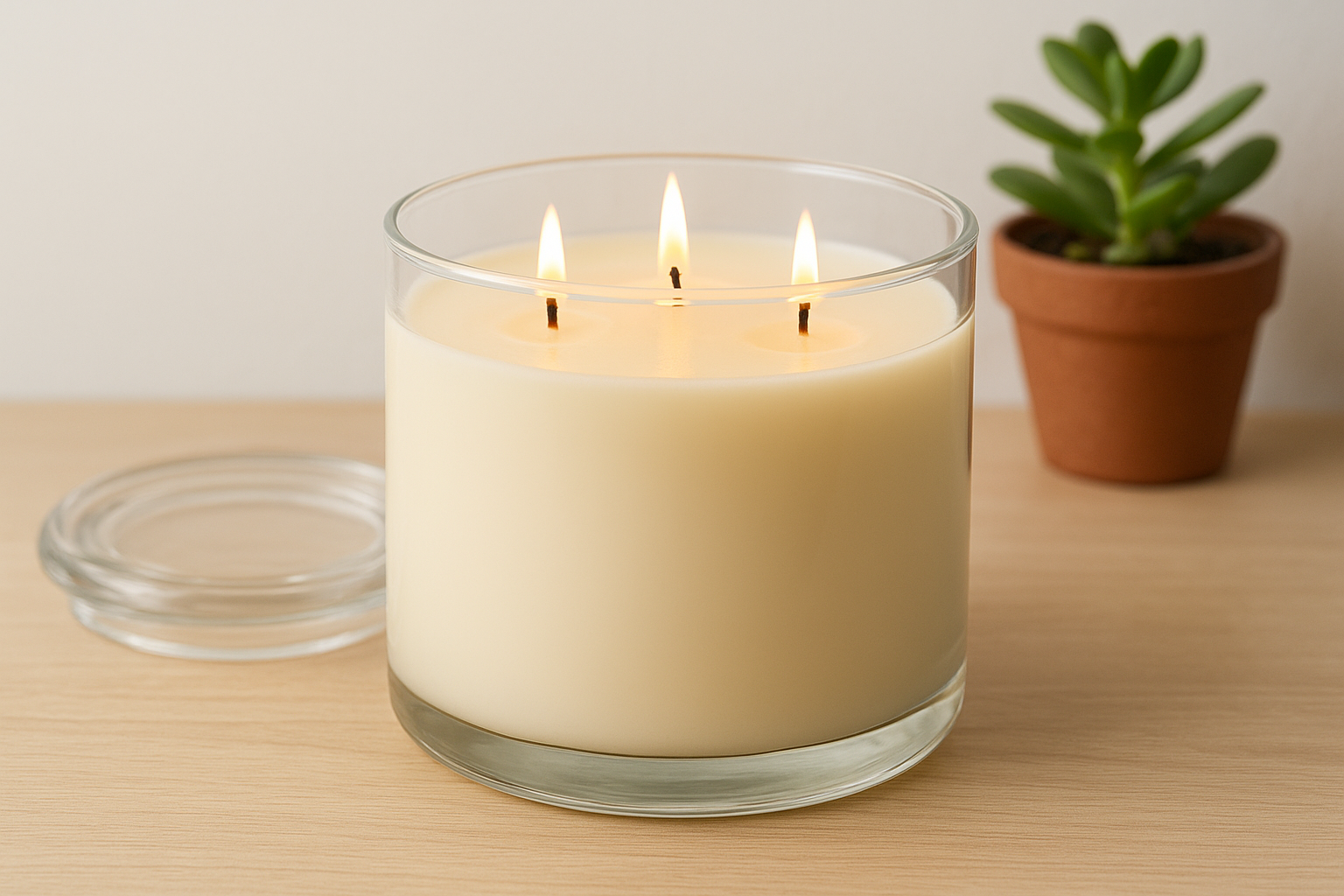 5. Candle jar with three wicks