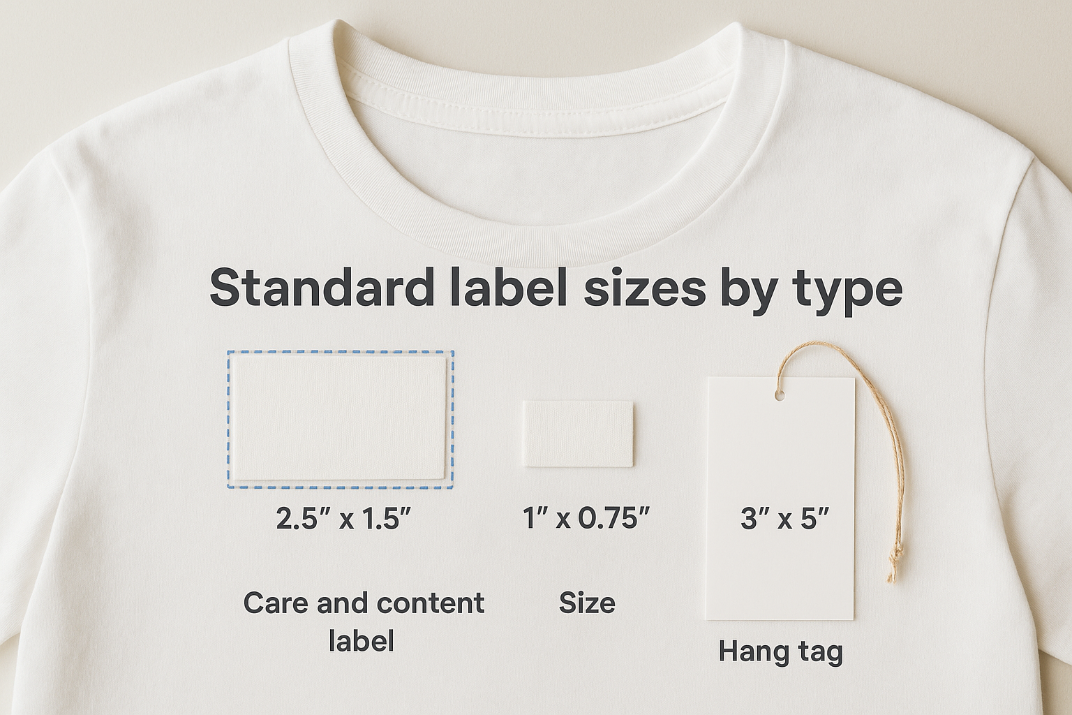 Standard label sizes by type