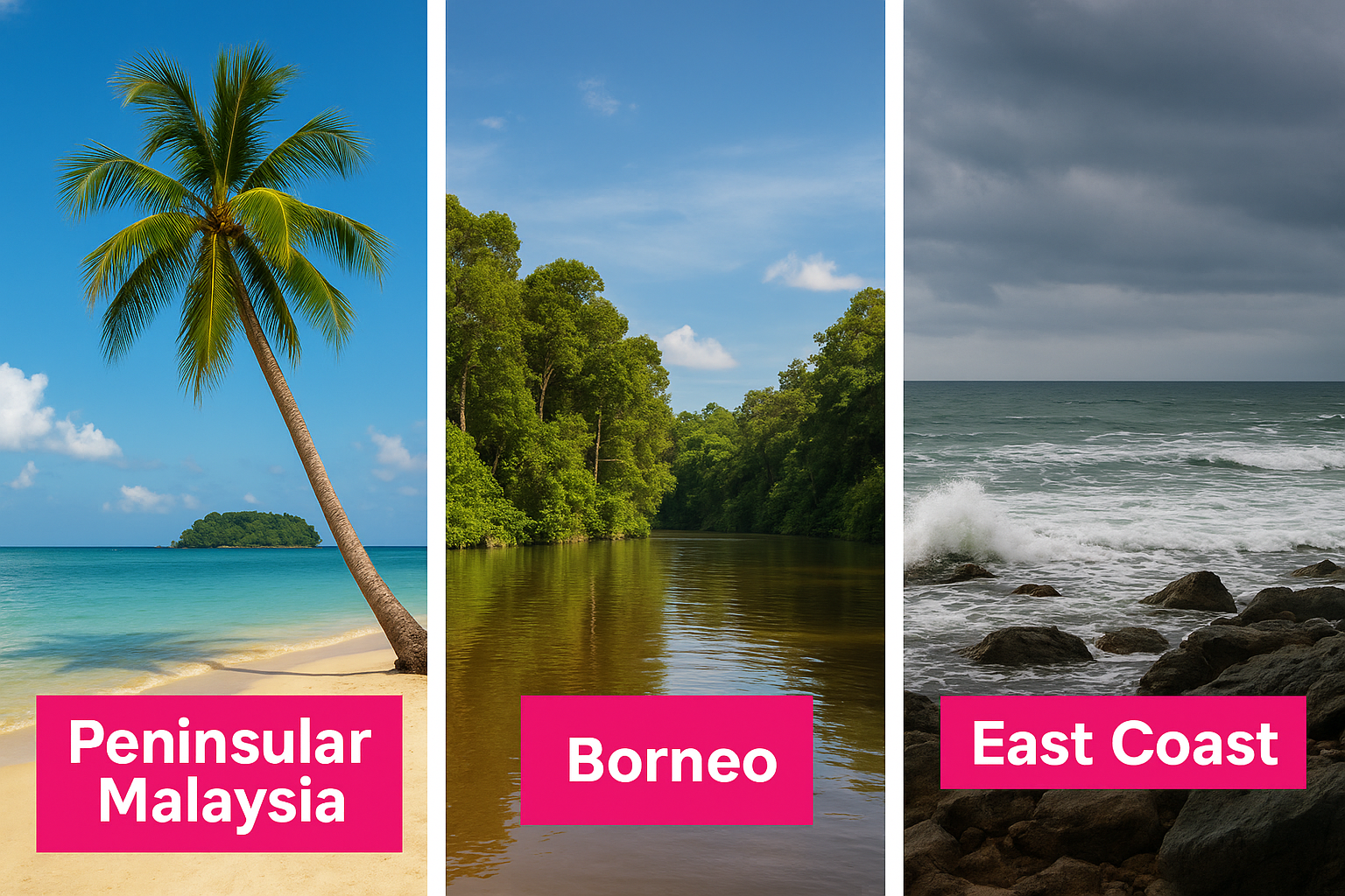 Three distinct regions, three different weather systems