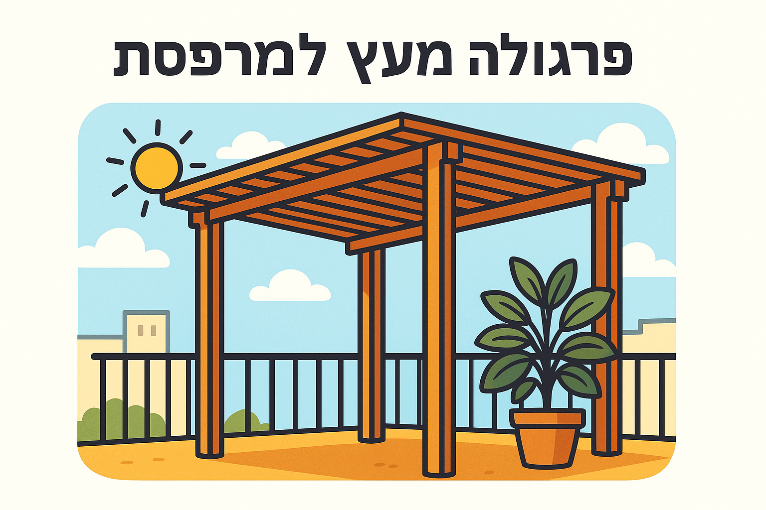 1. פרגולה מעץ למרפסת