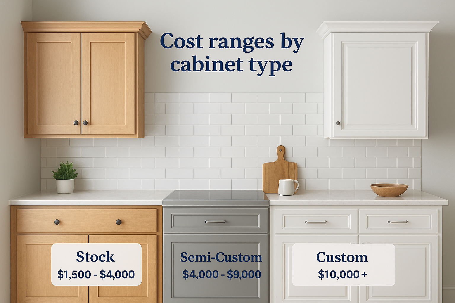 Cost ranges by cabinet type