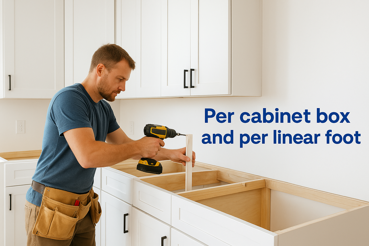 Per cabinet box and per linear foot