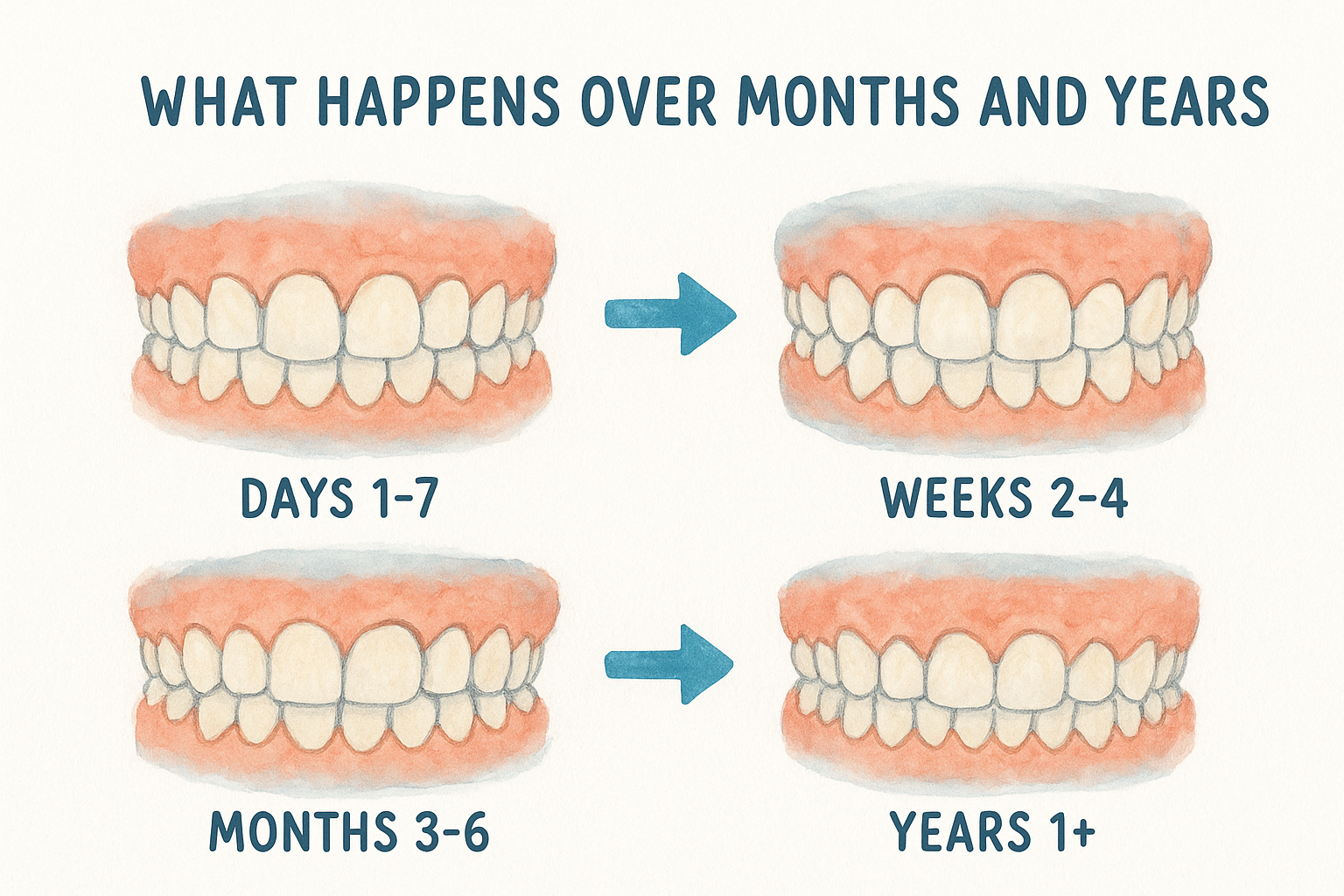 What happens over months and years