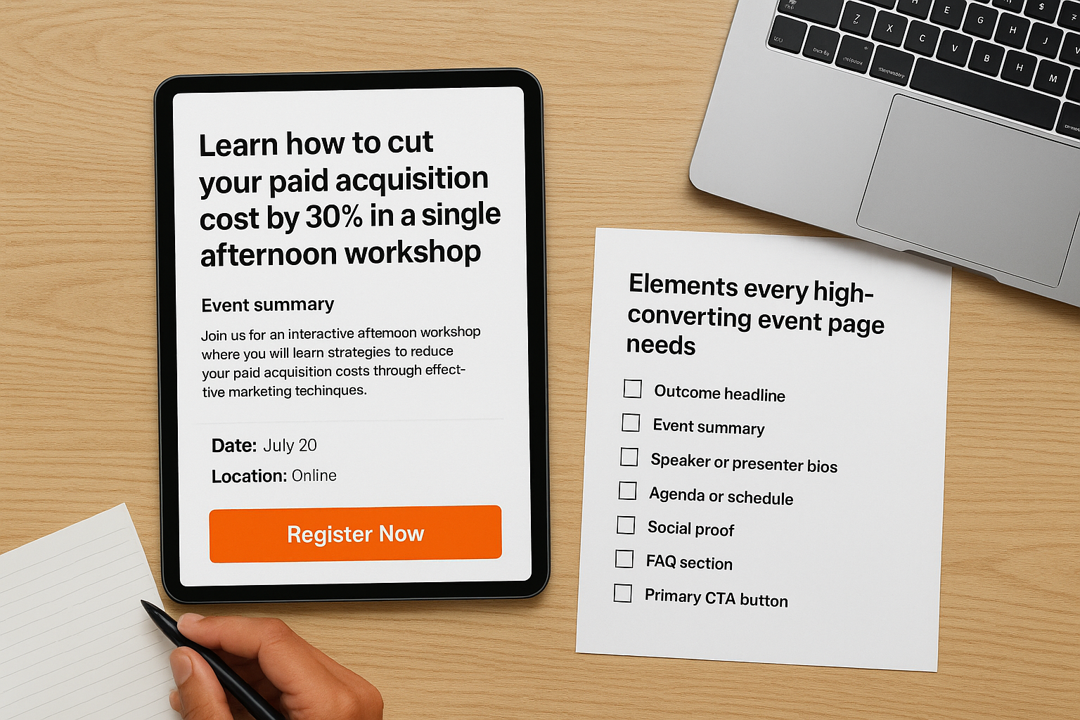 Elements every high-converting event page needs