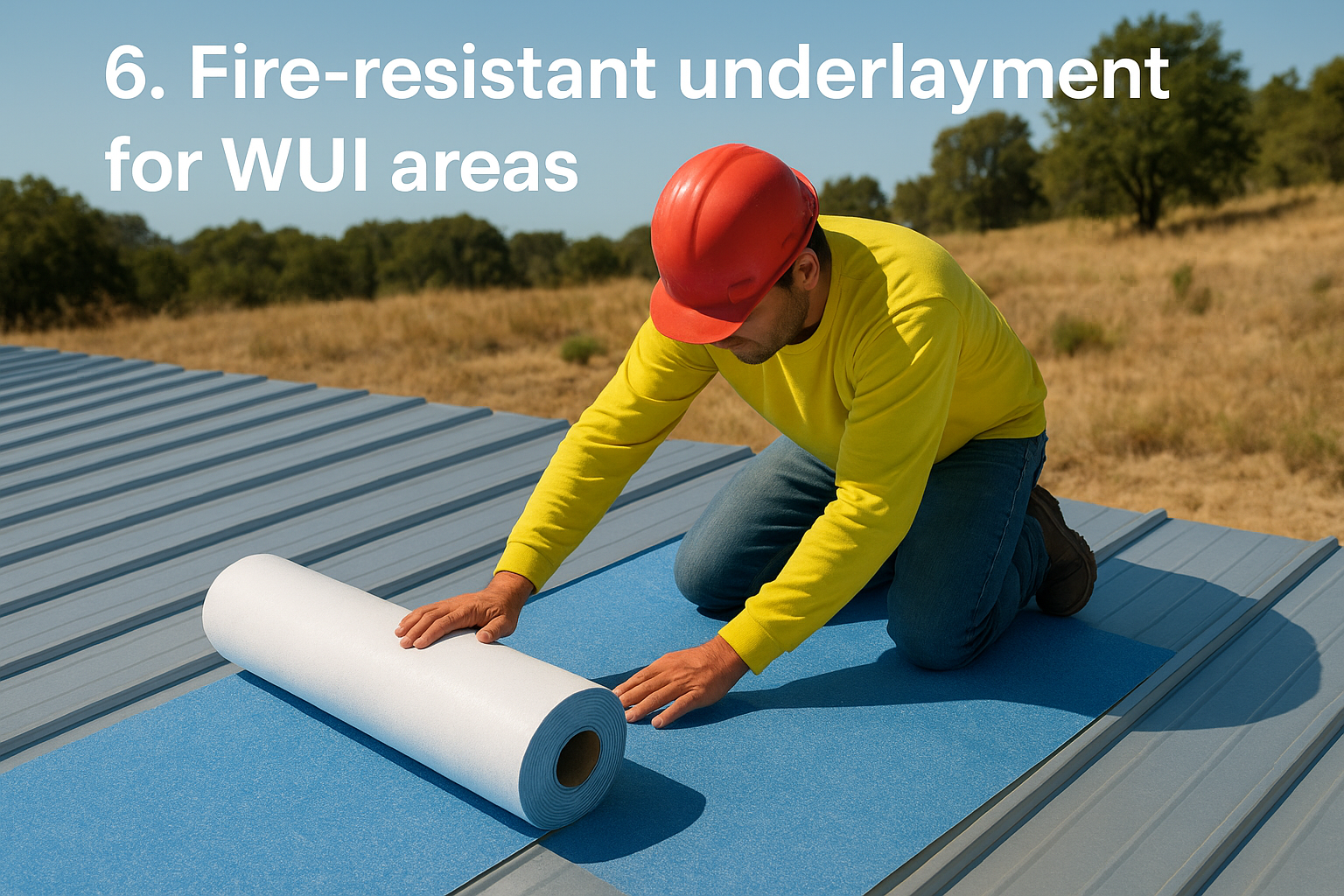 6. Fire-resistant underlayment for WUI areas