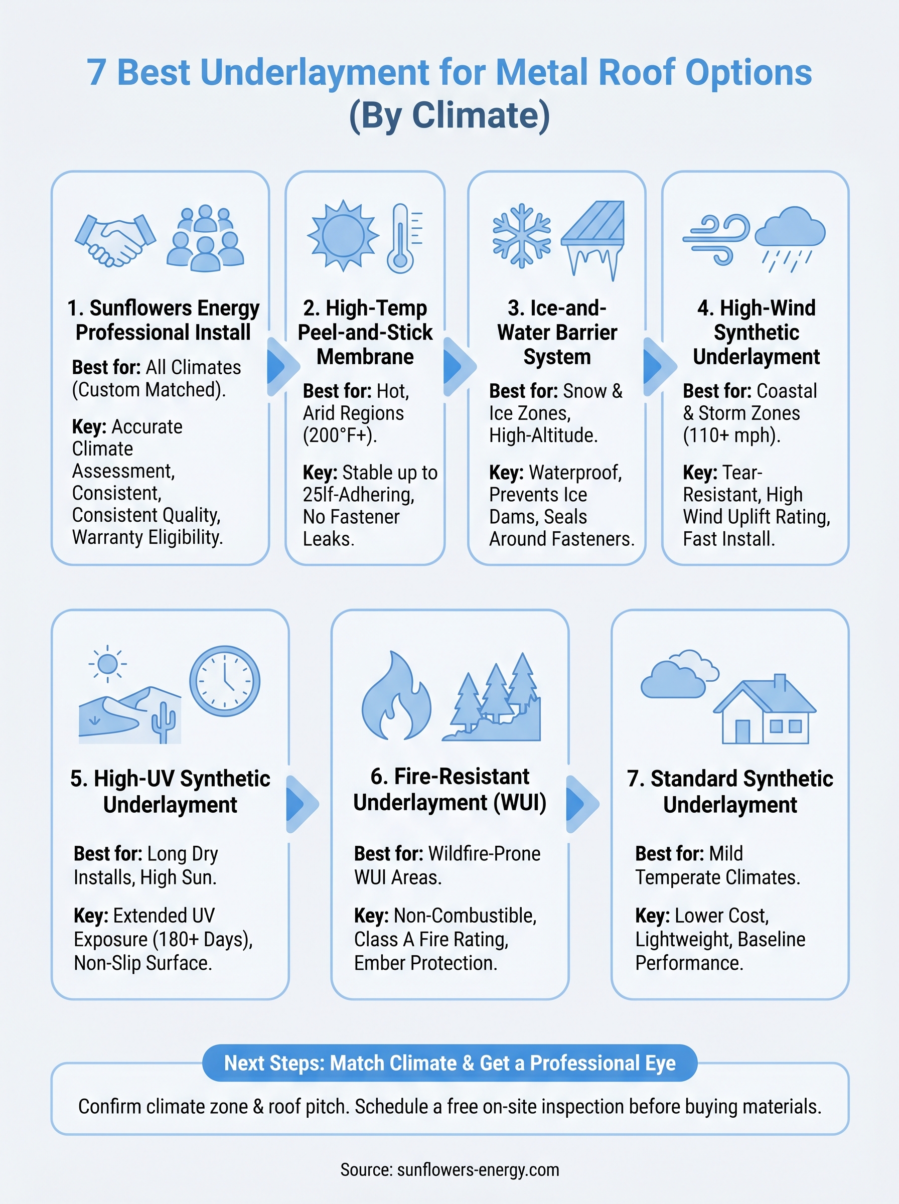 best underlayment for metal roof infographic