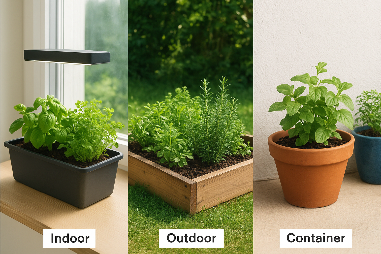 Choosing between indoor, outdoor, and container setups