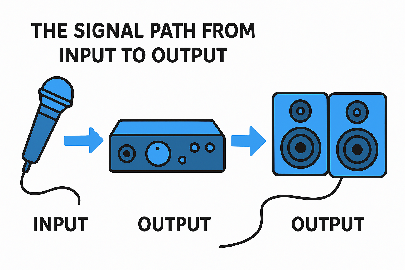 The signal path from input to output