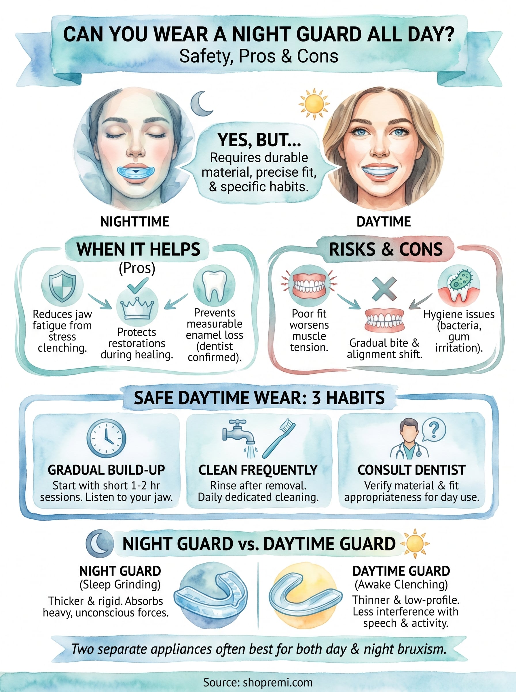 can you wear a night guard all day infographic