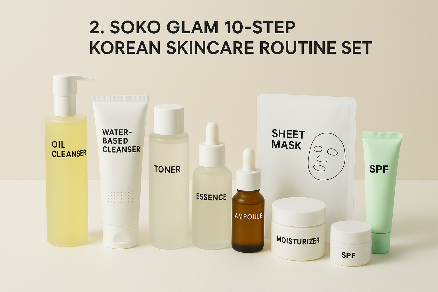 2. Soko Glam 10-step Korean skincare routine set