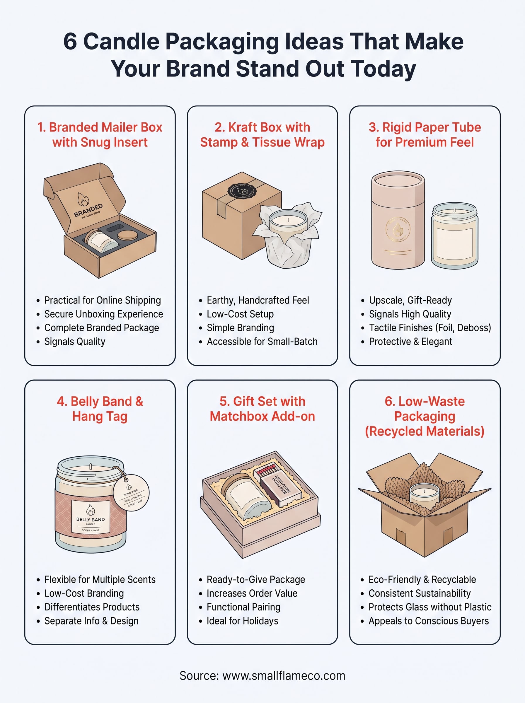 candle packaging ideas infographic