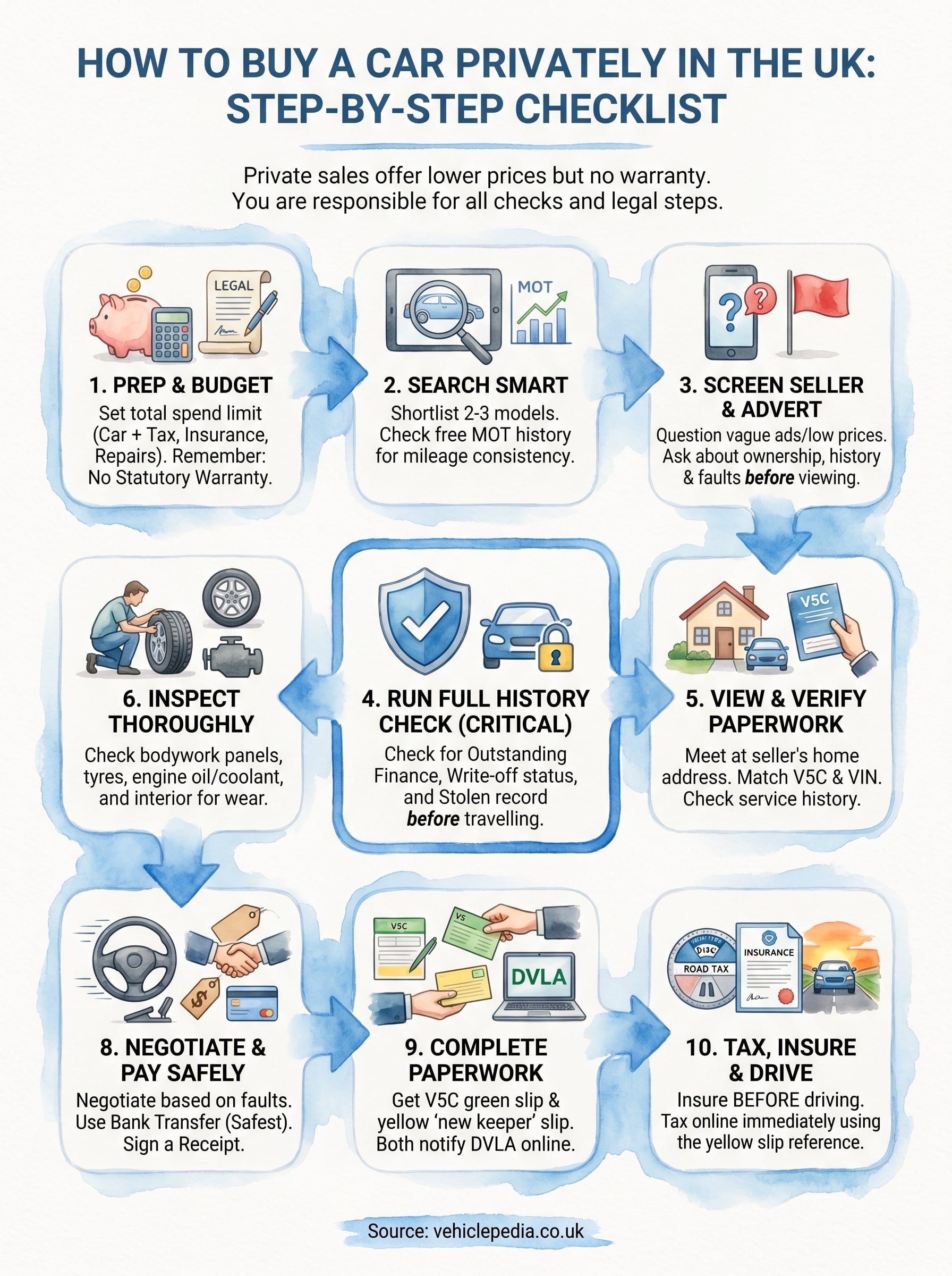 how to buy a car privately infographic