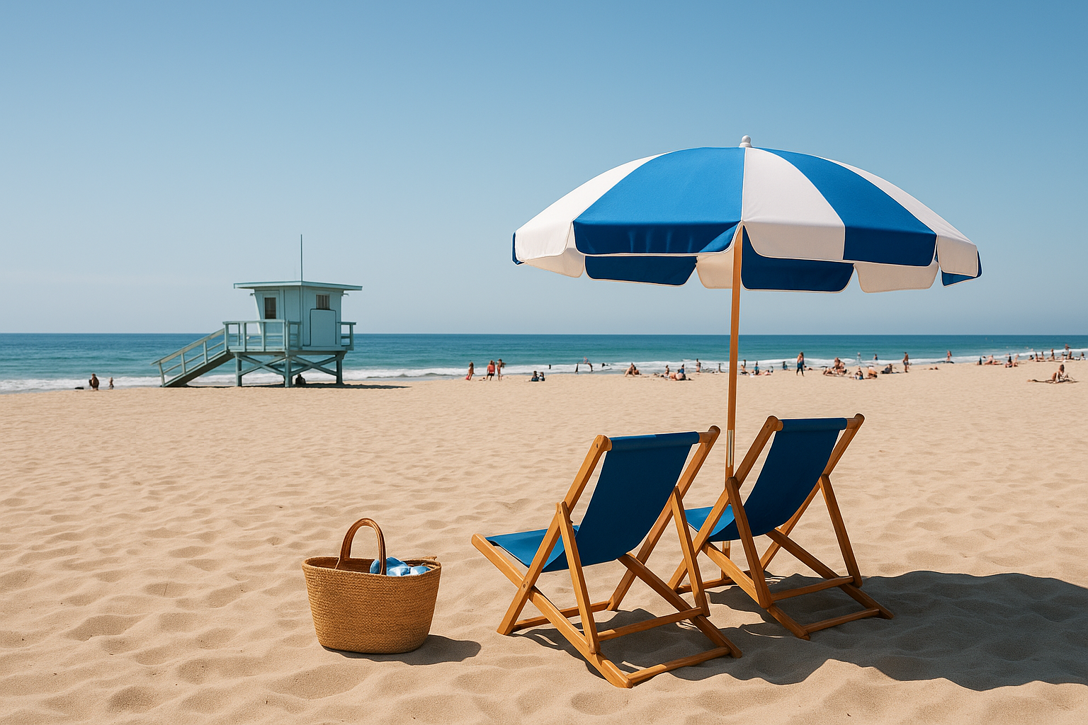 5. Beach setup, sand, and water time