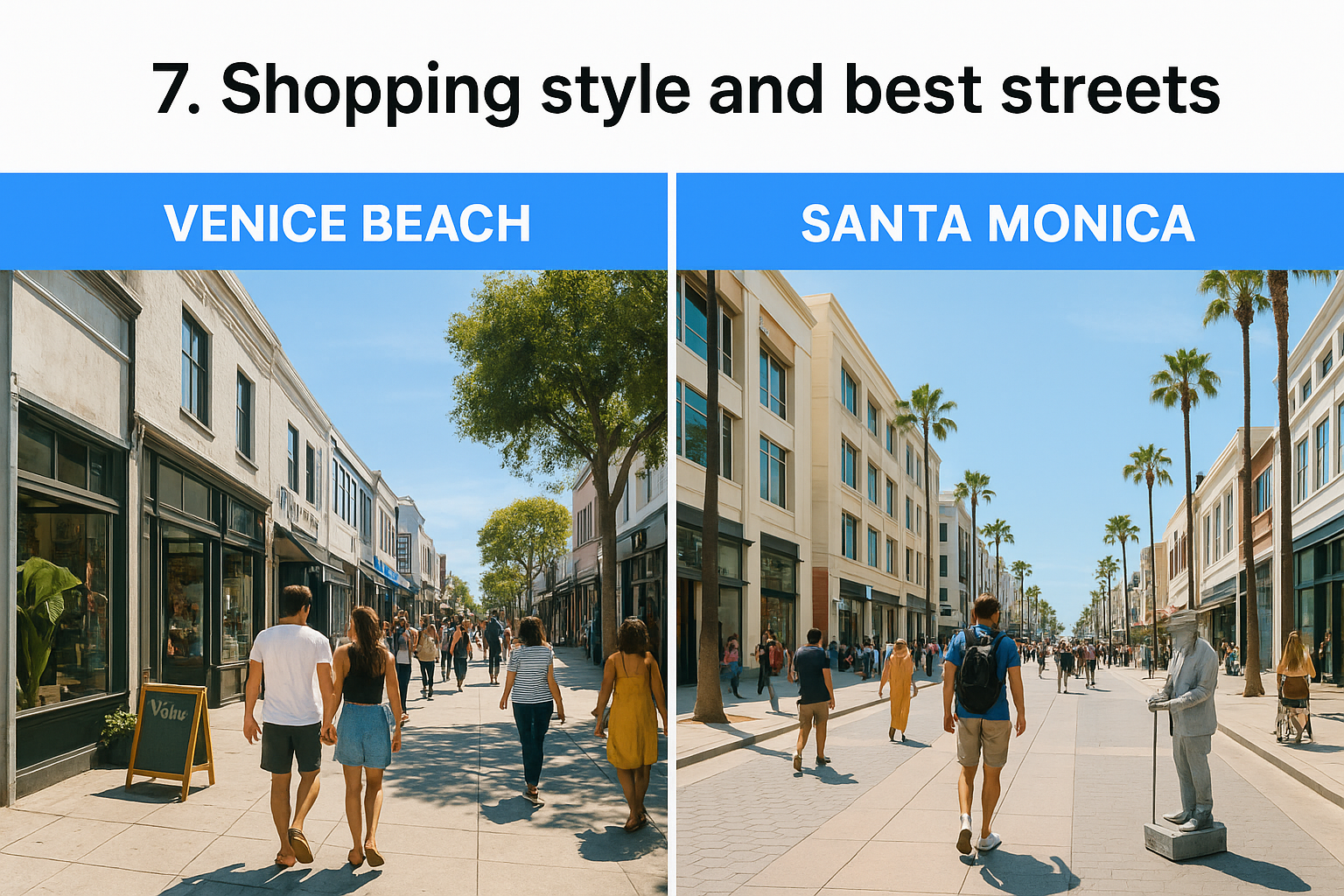 7. Shopping style and best streets