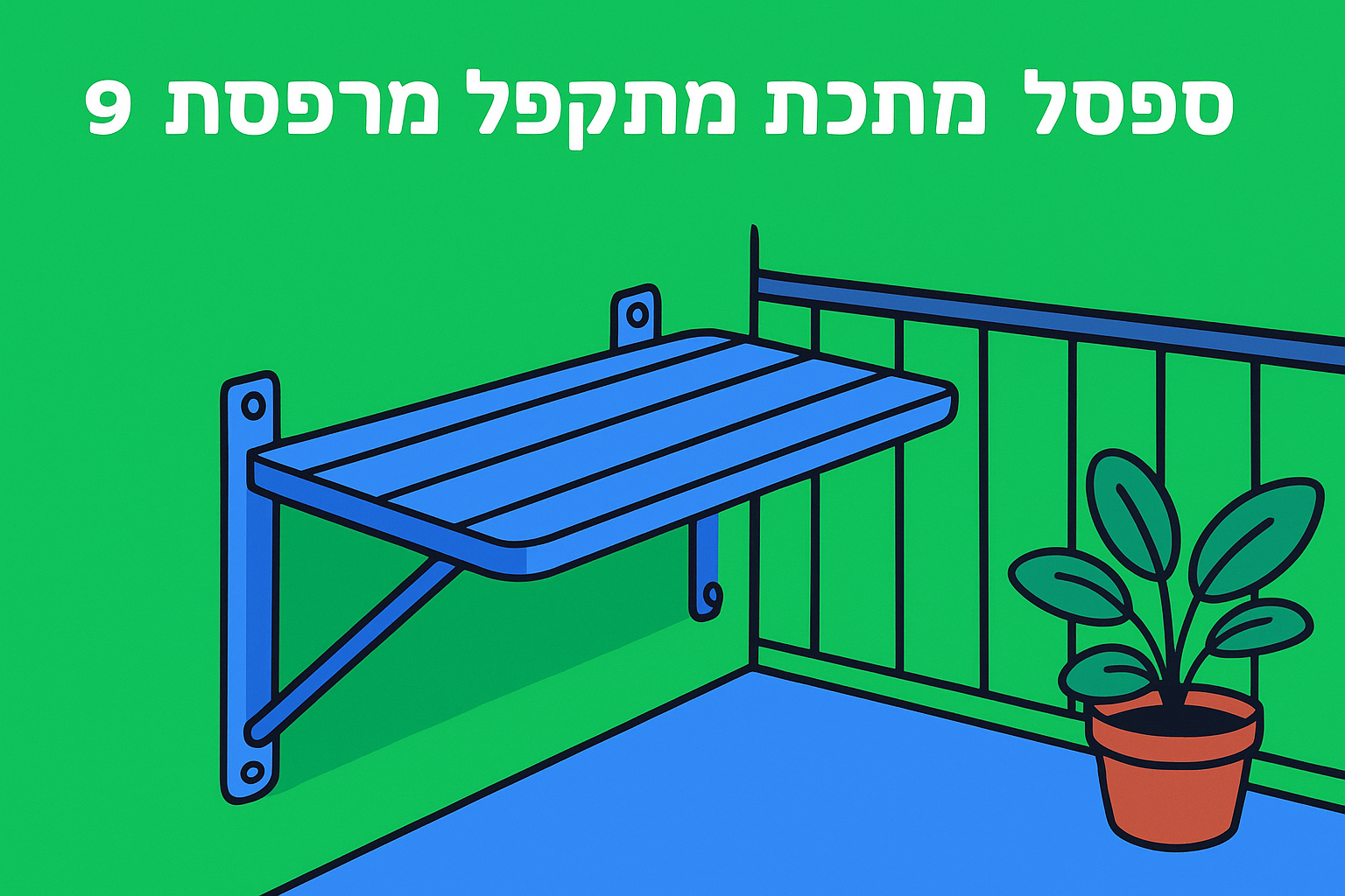 9. ספסל מתכת מתקפל למרפסת