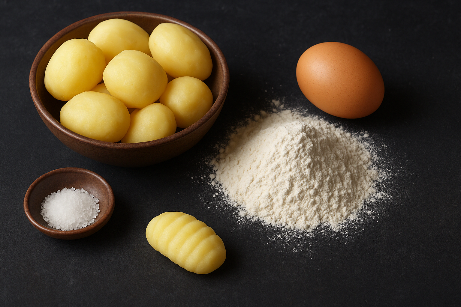 The basic ingredients in traditional gnocchi
