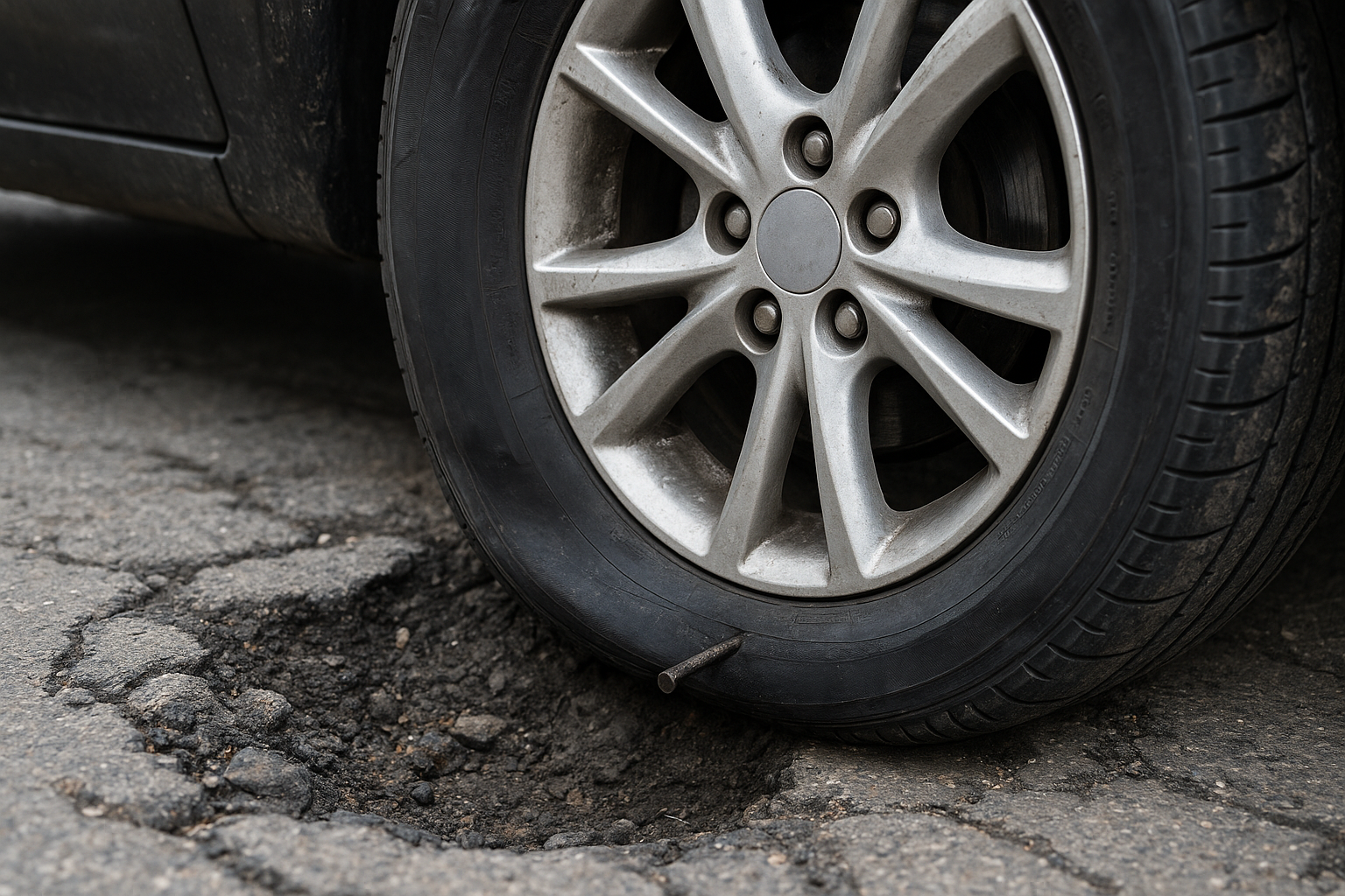 Potholes and tire damage