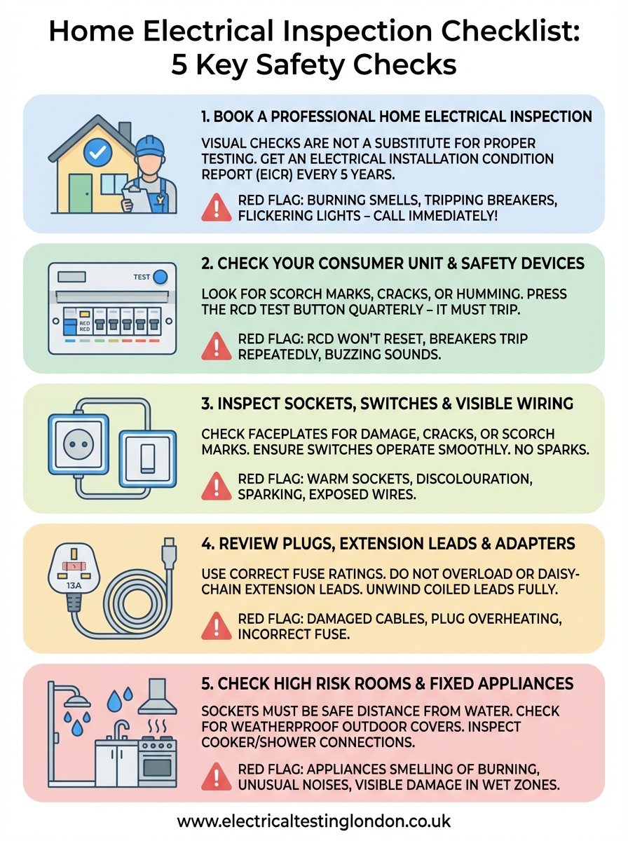 home electrical inspection checklist infographic