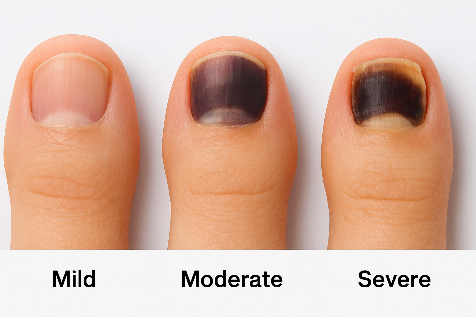 What the nail looks like at each stage