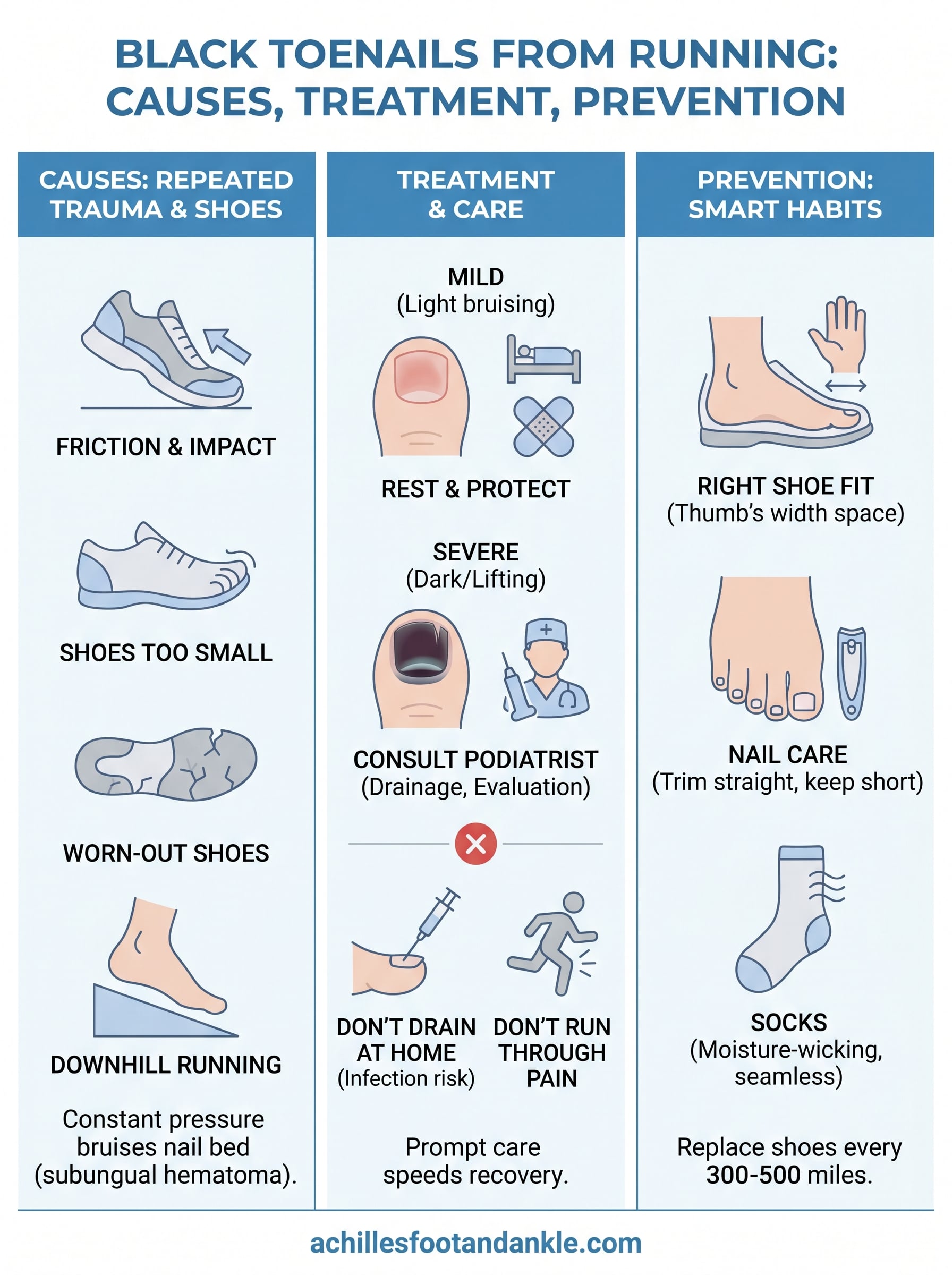 black toenails from running infographic