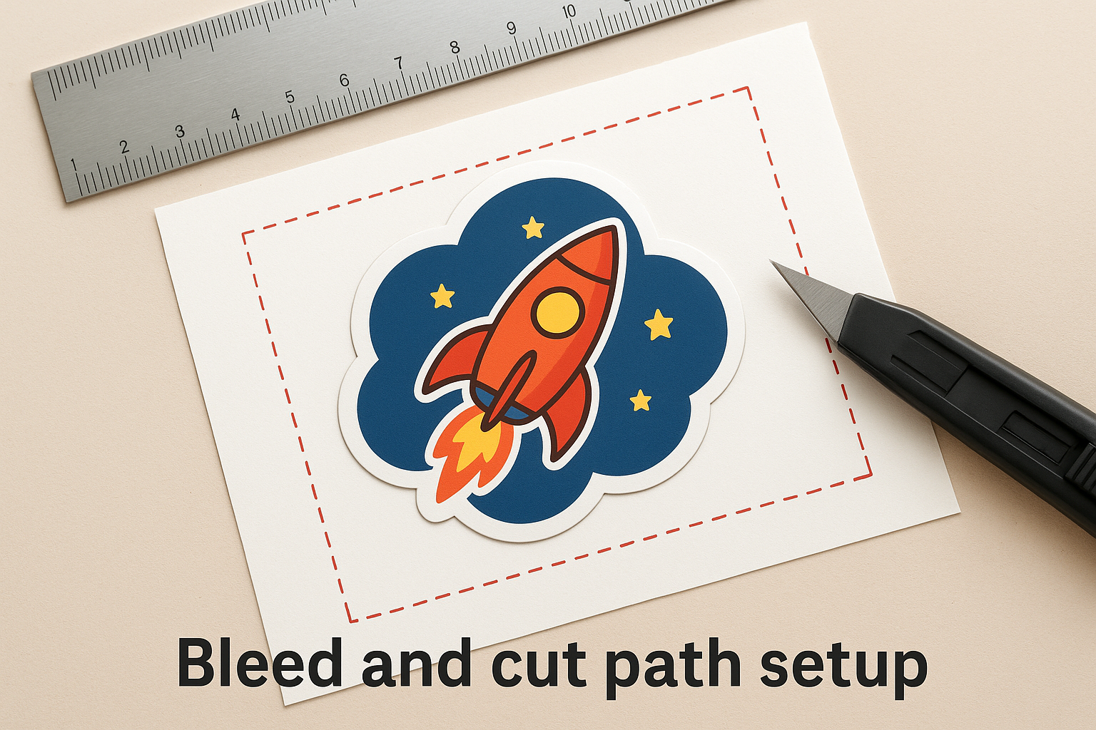 Bleed and cut path setup