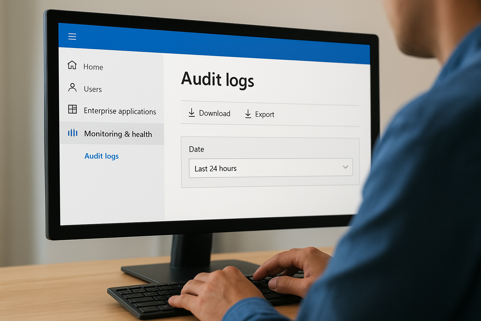 Navigating to audit logs in the admin center