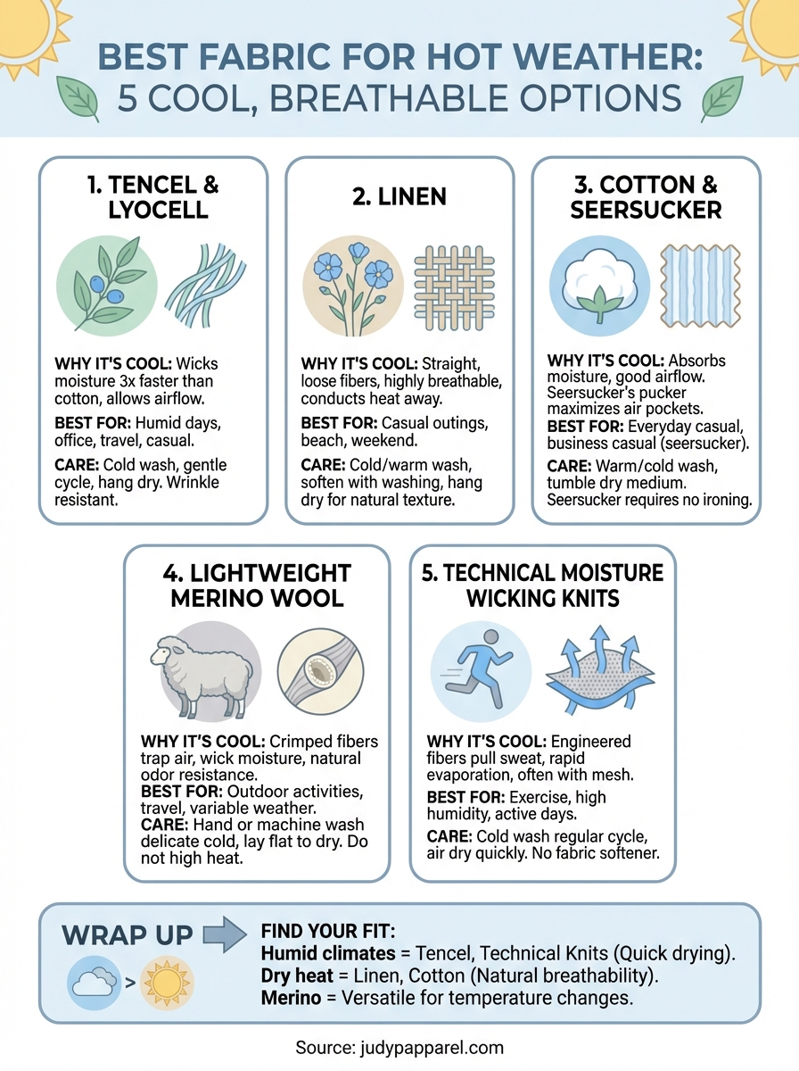 best fabric for hot weather infographic