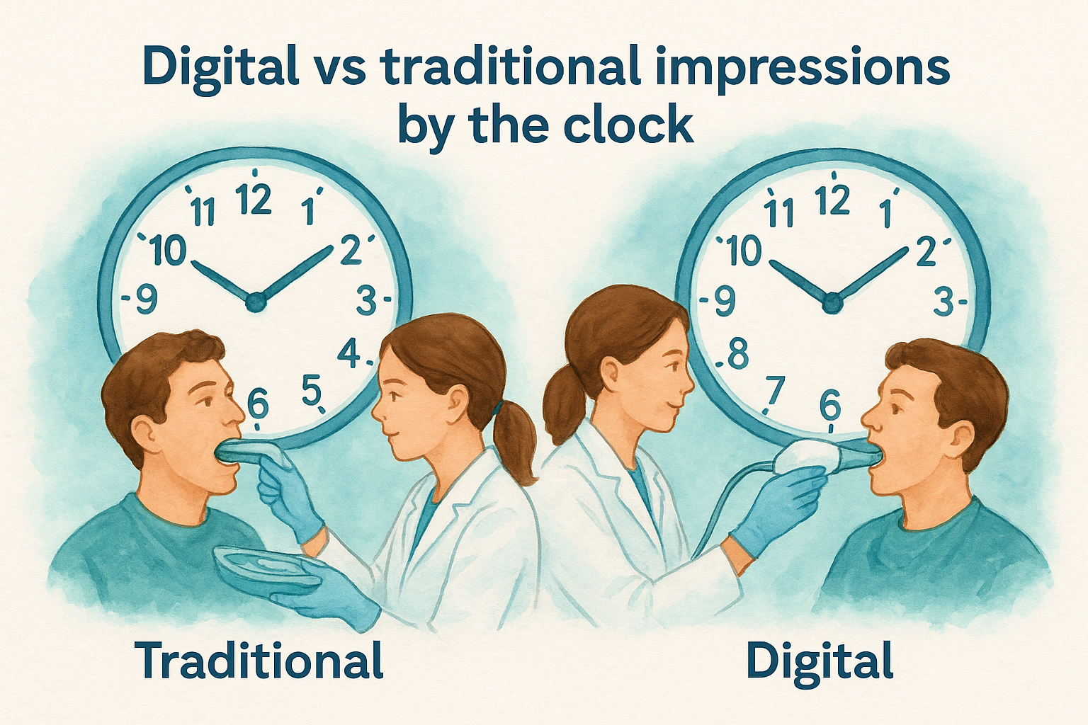 Digital vs traditional impressions by the clock