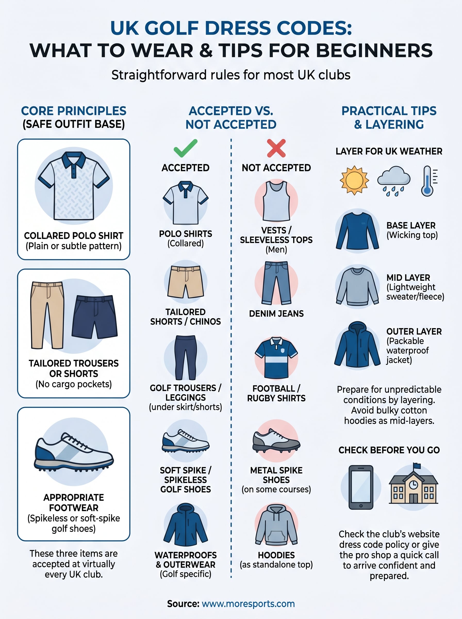 what to wear for golf infographic