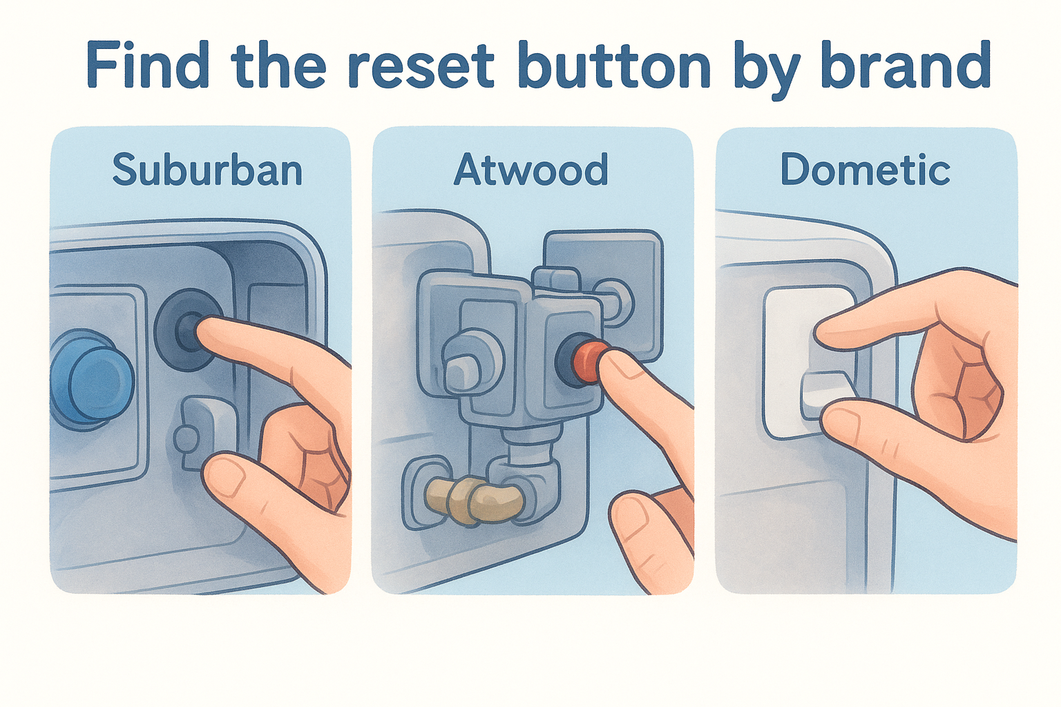 Find the reset button by brand