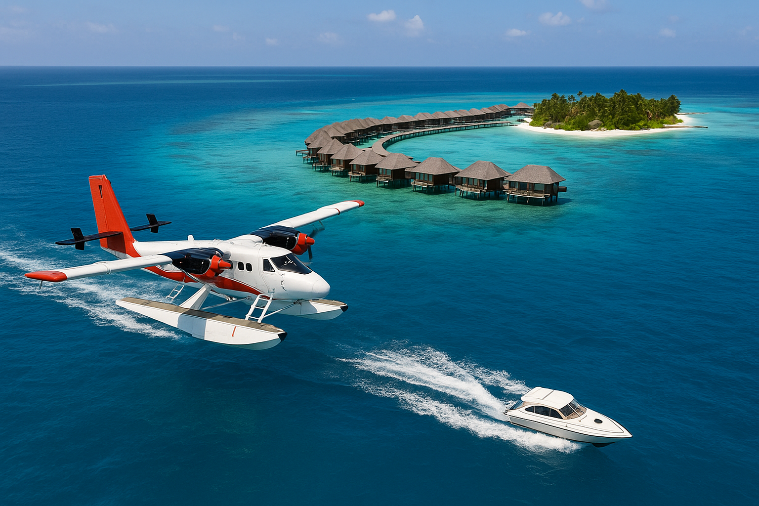 Anreise: Wasserflugzeug oder Inlandsflug mit Schnellboot?