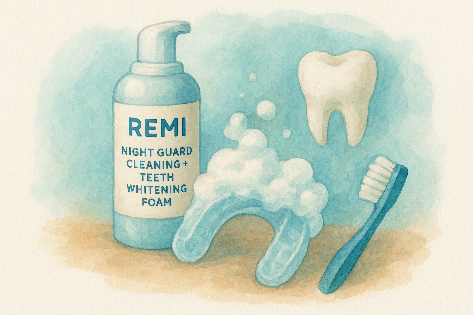 1. Remi Night Guard Cleaning + Teeth Whitening Foam