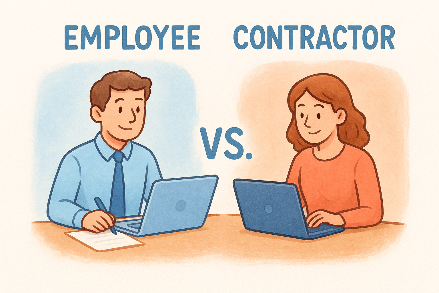 Choose between employee and contractor