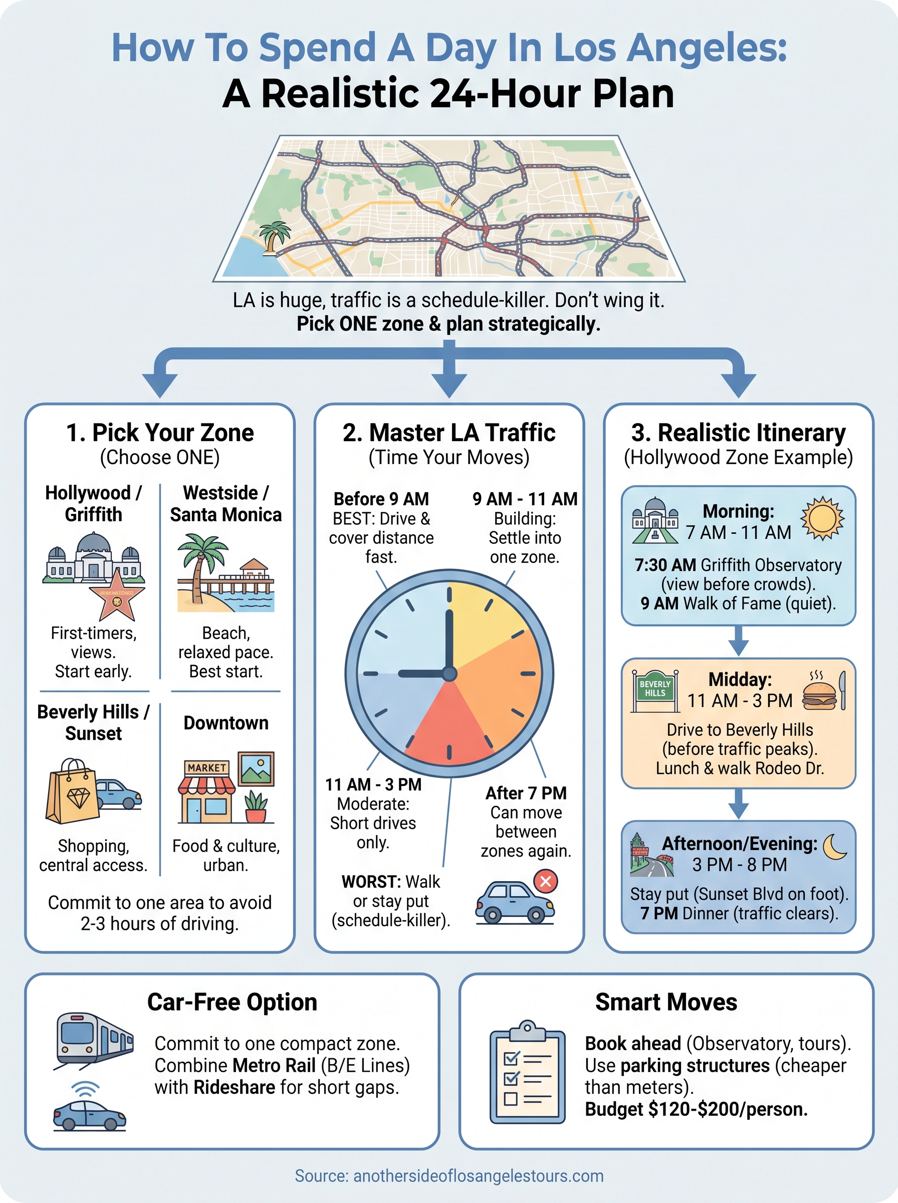 how to spend a day in los angeles infographic