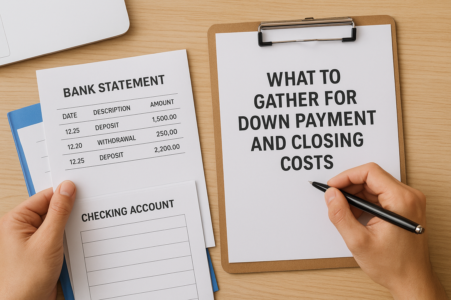 What to gather for down payment and closing costs